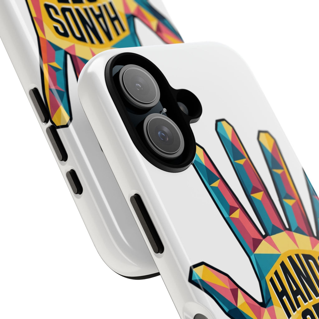 Hands Off Phone Case — Bold Geometric Palm Graphic