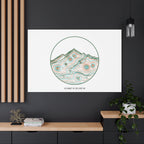 Topographic Contour Line Mountain Canvas, topographic map print | terrain poster