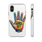Hands Off Phone Case — Bold Geometric Palm Graphic