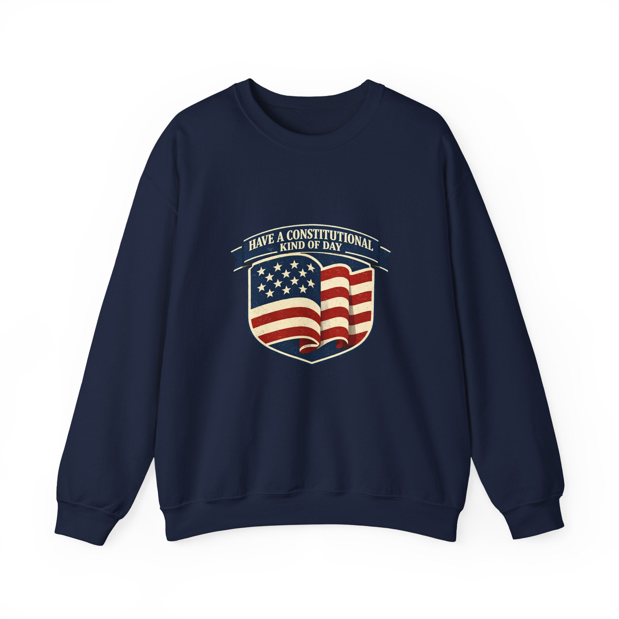 USA 250 Vintage Distressed Flag Crest Crewneck Sweatshirt | 1776–2026 Memorial Day