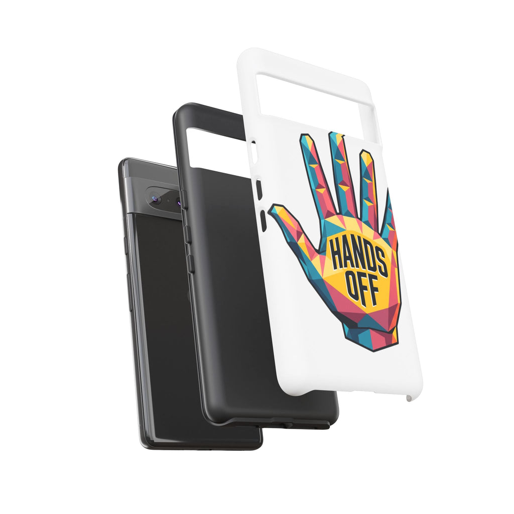 Hands Off Phone Case — Bold Geometric Palm Graphic