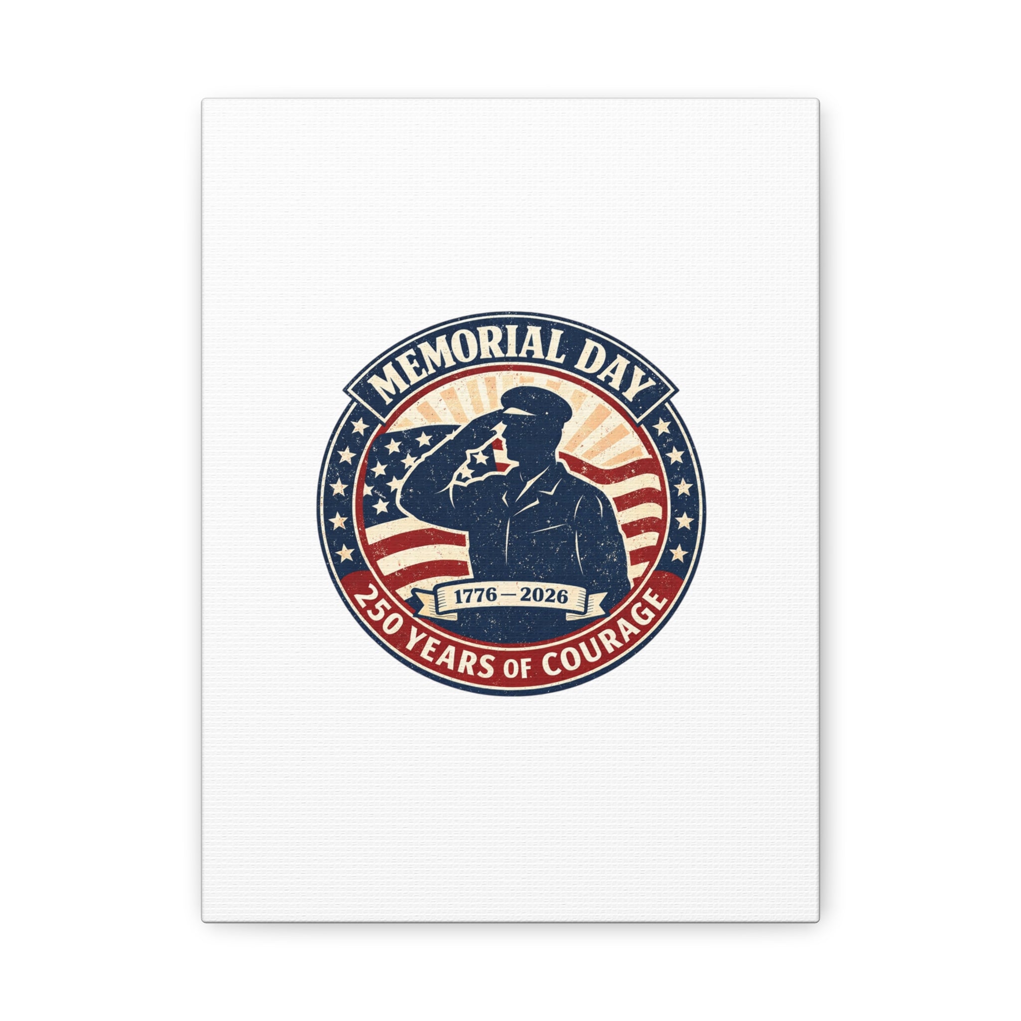 Memorial Day USA 250 Canvas, 1776–2026 Vintage Distressed Patriotic Print