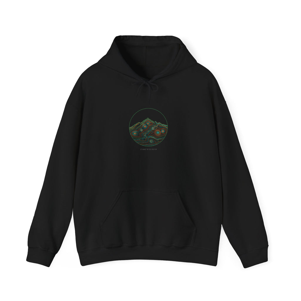 Topographic Contour Mountain Hoodie | topographic map print, contour line design