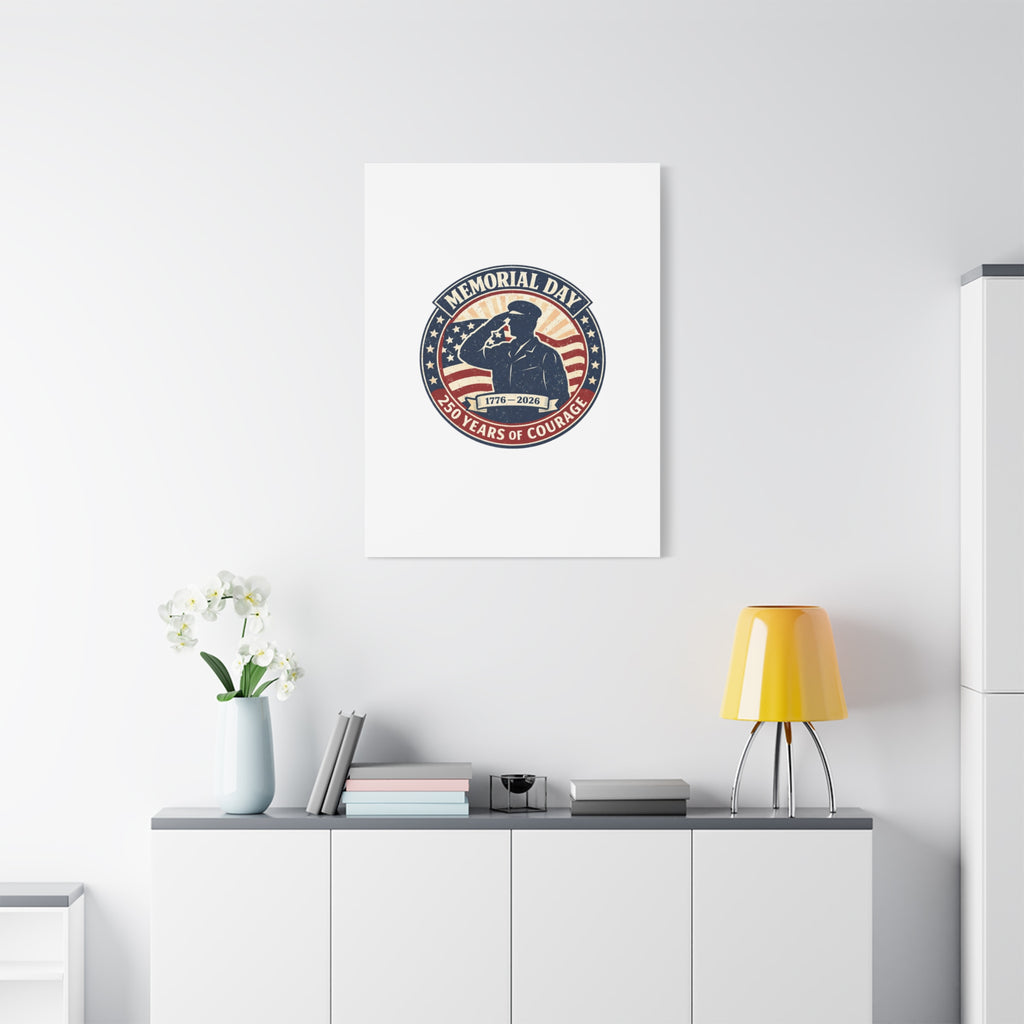 Memorial Day USA 250 Canvas, 1776–2026 Vintage Distressed Patriotic Print