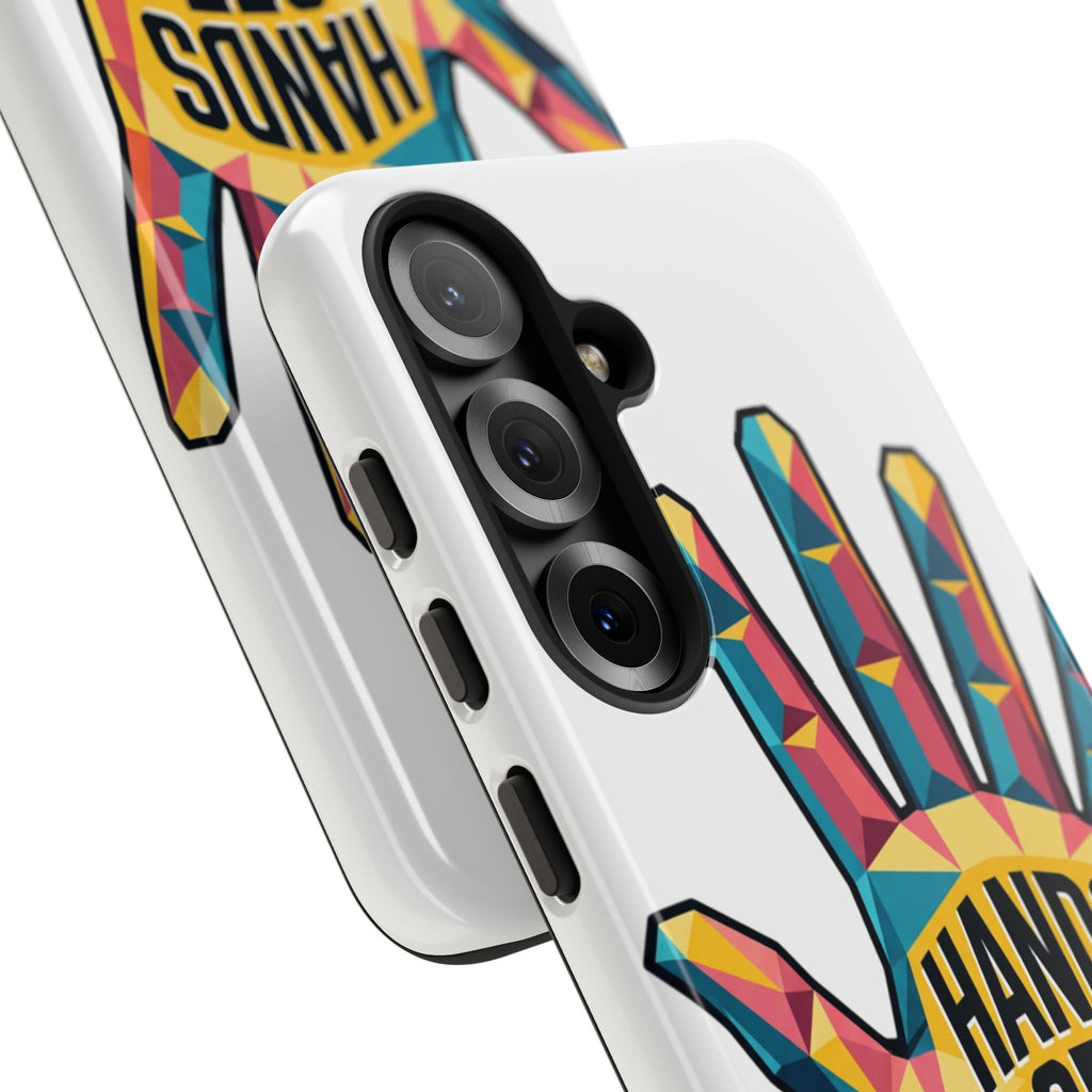 Hands Off Phone Case — Bold Geometric Palm Graphic