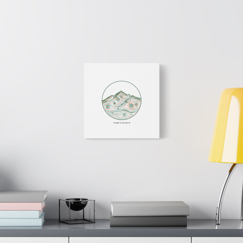 Topographic Contour Line Mountain Canvas, topographic map print | terrain poster
