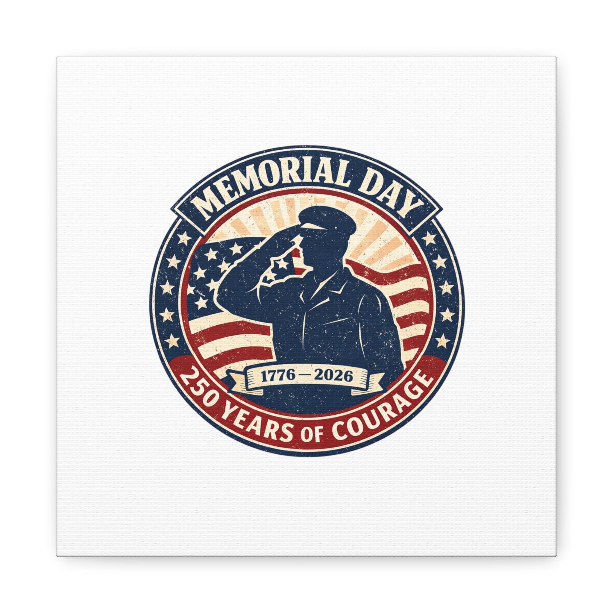 Memorial Day USA 250 Canvas, 1776–2026 Vintage Distressed Patriotic Print
