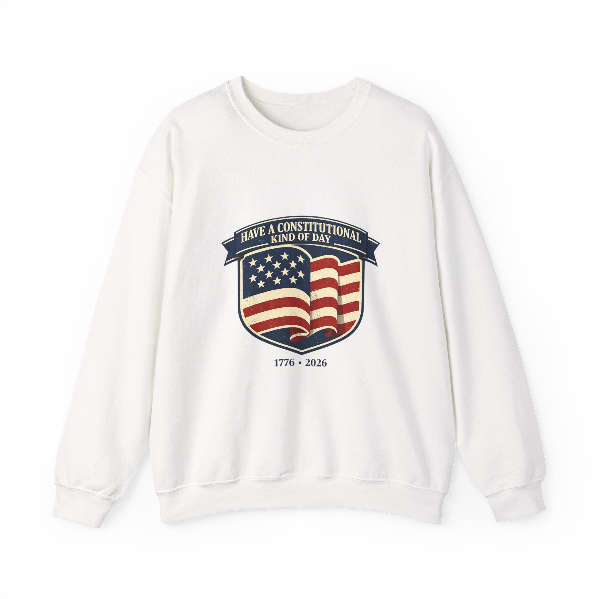 USA 250 Vintage Distressed Flag Crest Crewneck Sweatshirt | 1776–2026 Memorial Day