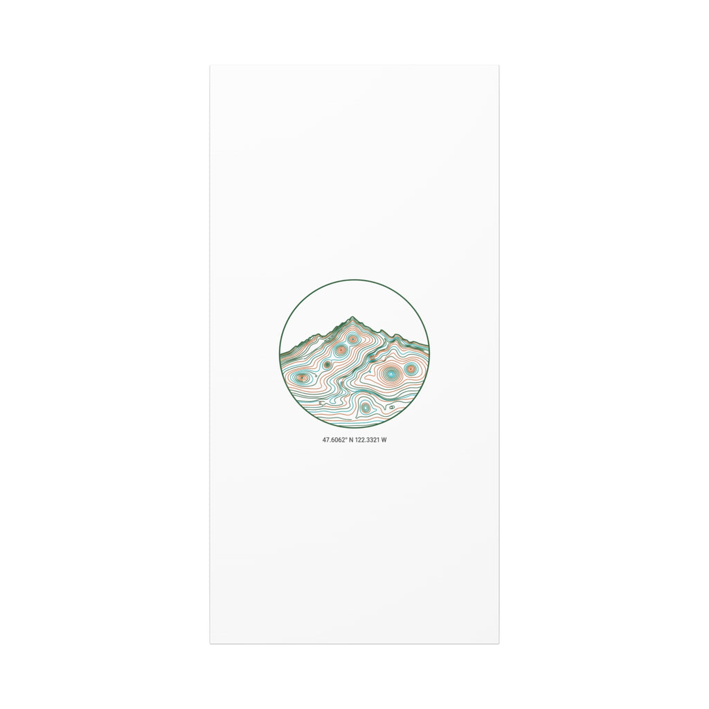 Topographic Contour Line Mountain Canvas, topographic map print | terrain poster