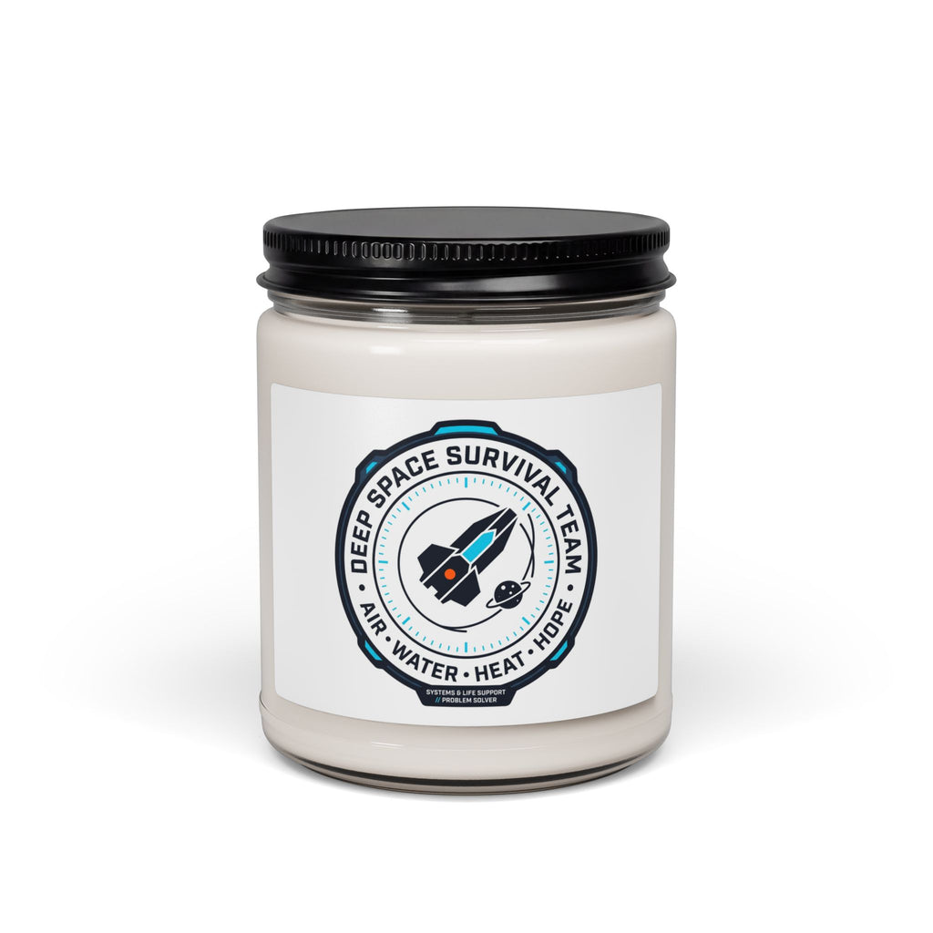 Deep Space Survival Team Candle, Soy Jar | Mission Patch, Hard Sci‑Fi