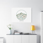 Topographic Contour Line Mountain Canvas, topographic map print | terrain poster