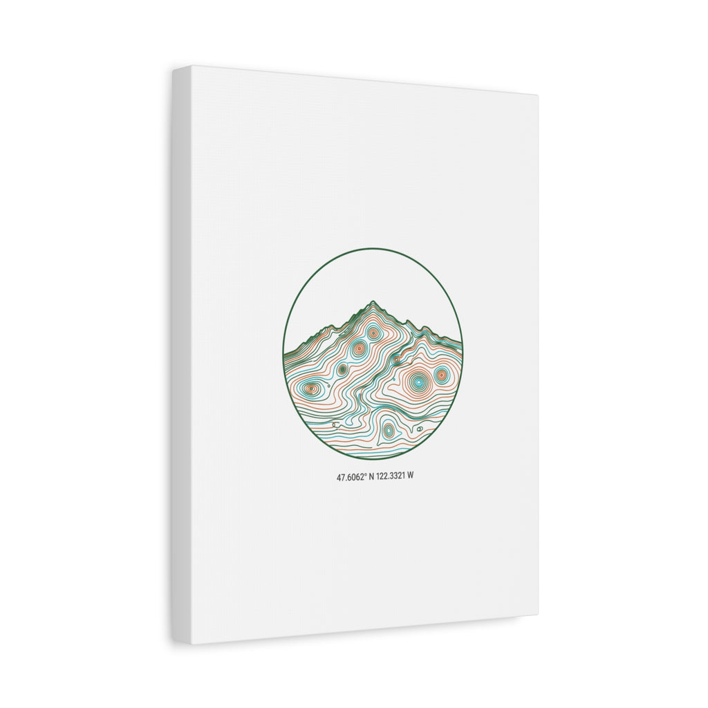 Topographic Contour Line Mountain Canvas, topographic map print | terrain poster