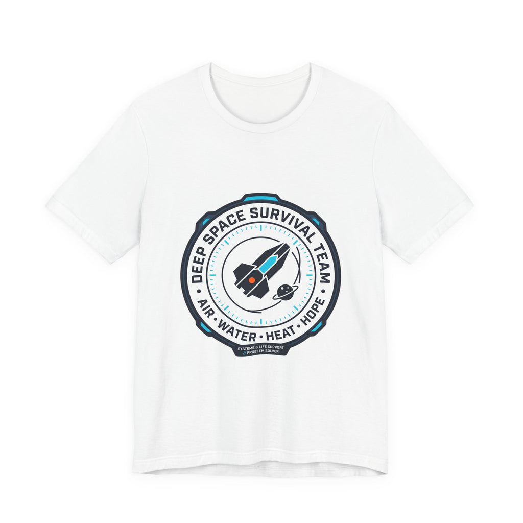 Deep Space Survival Team Tee | mission patch, hard sci‑fi exploration