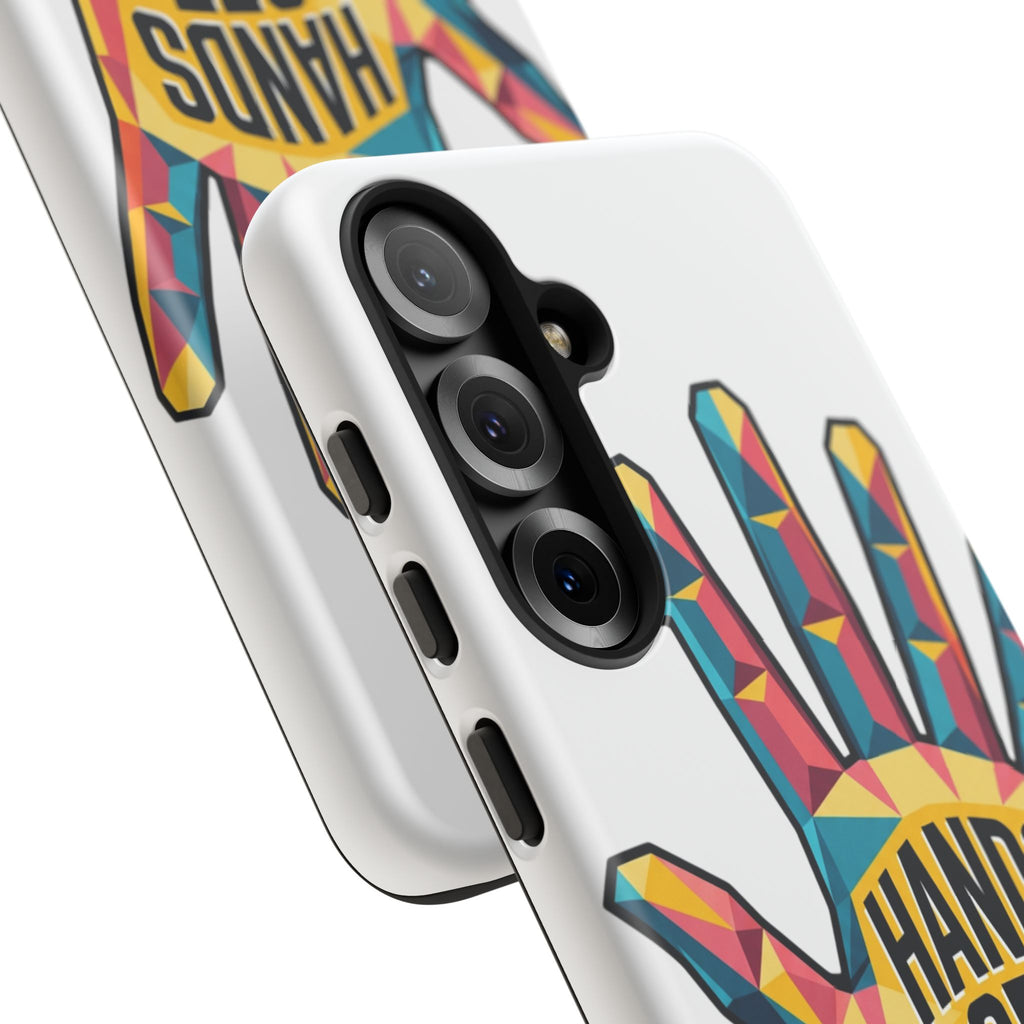 Hands Off Phone Case — Bold Geometric Palm Graphic