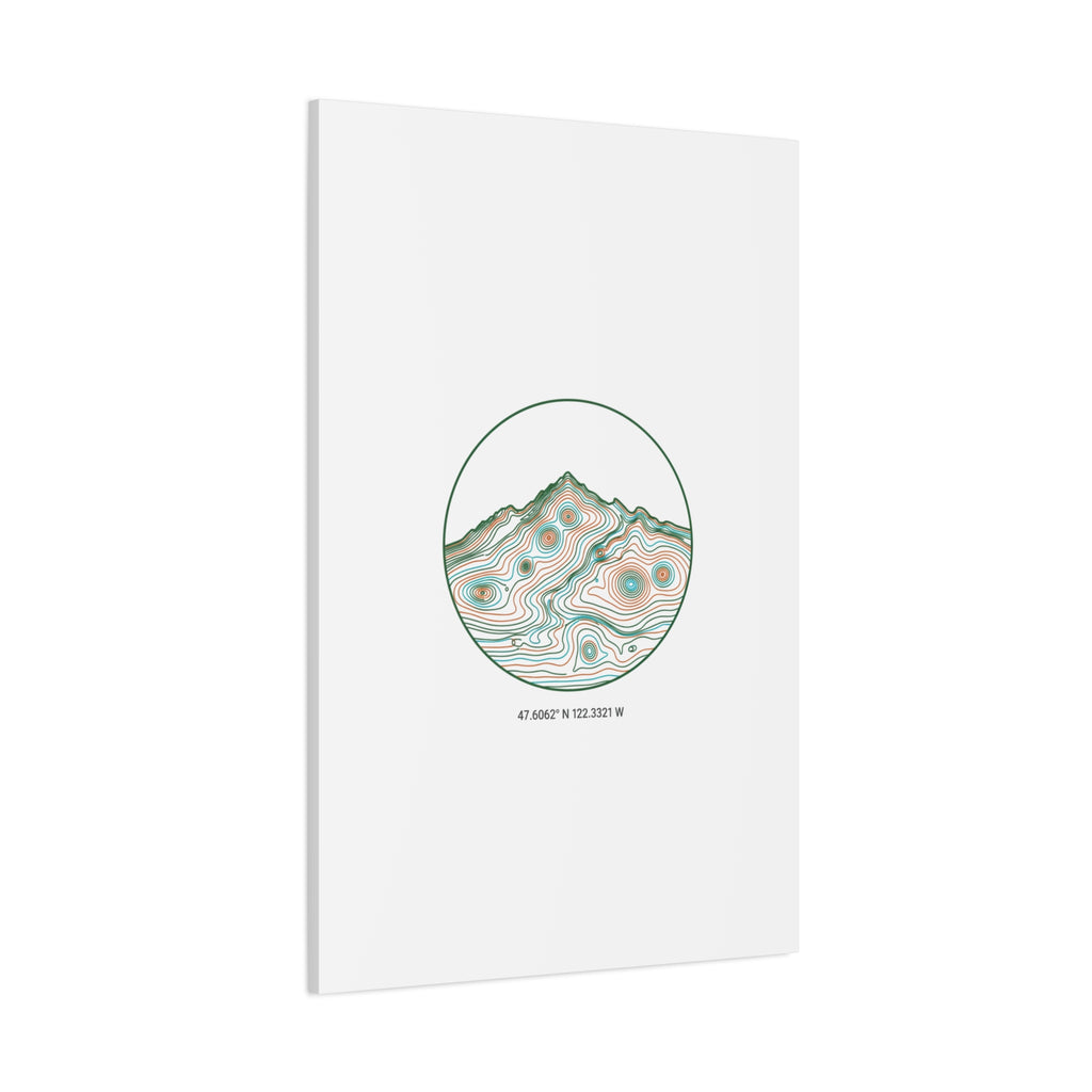 Topographic Contour Line Mountain Canvas, topographic map print | terrain poster