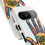 Hands Off Phone Case — Bold Geometric Palm Graphic