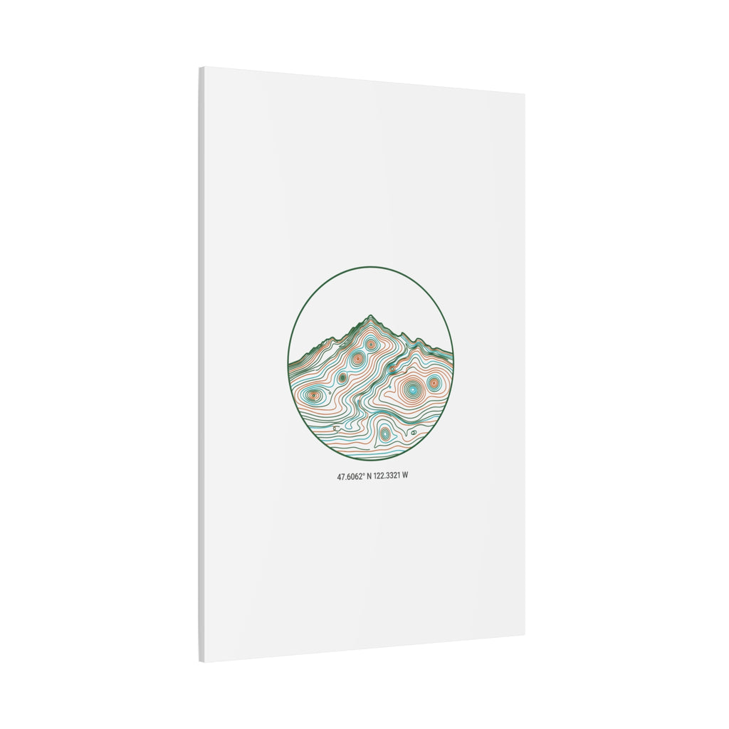 Topographic Contour Line Mountain Canvas, topographic map print | terrain poster