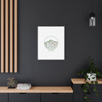 Topographic Contour Line Mountain Canvas, topographic map print | terrain poster