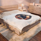 Memorial Day 1776–2026 Velveteen Plush Blanket | USA 250, vintage distressed red white blue