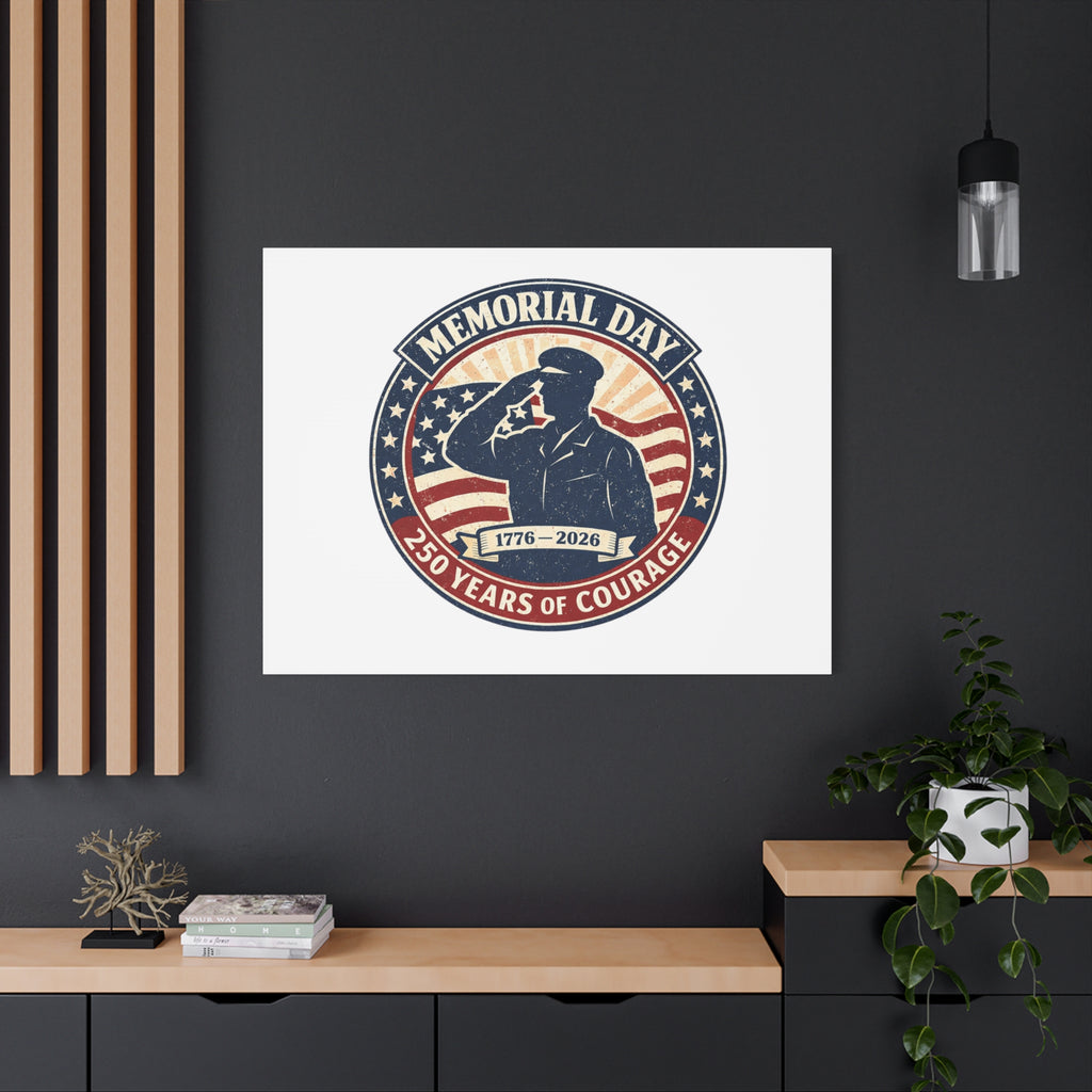 Memorial Day USA 250 Canvas, 1776–2026 Vintage Distressed Patriotic Print