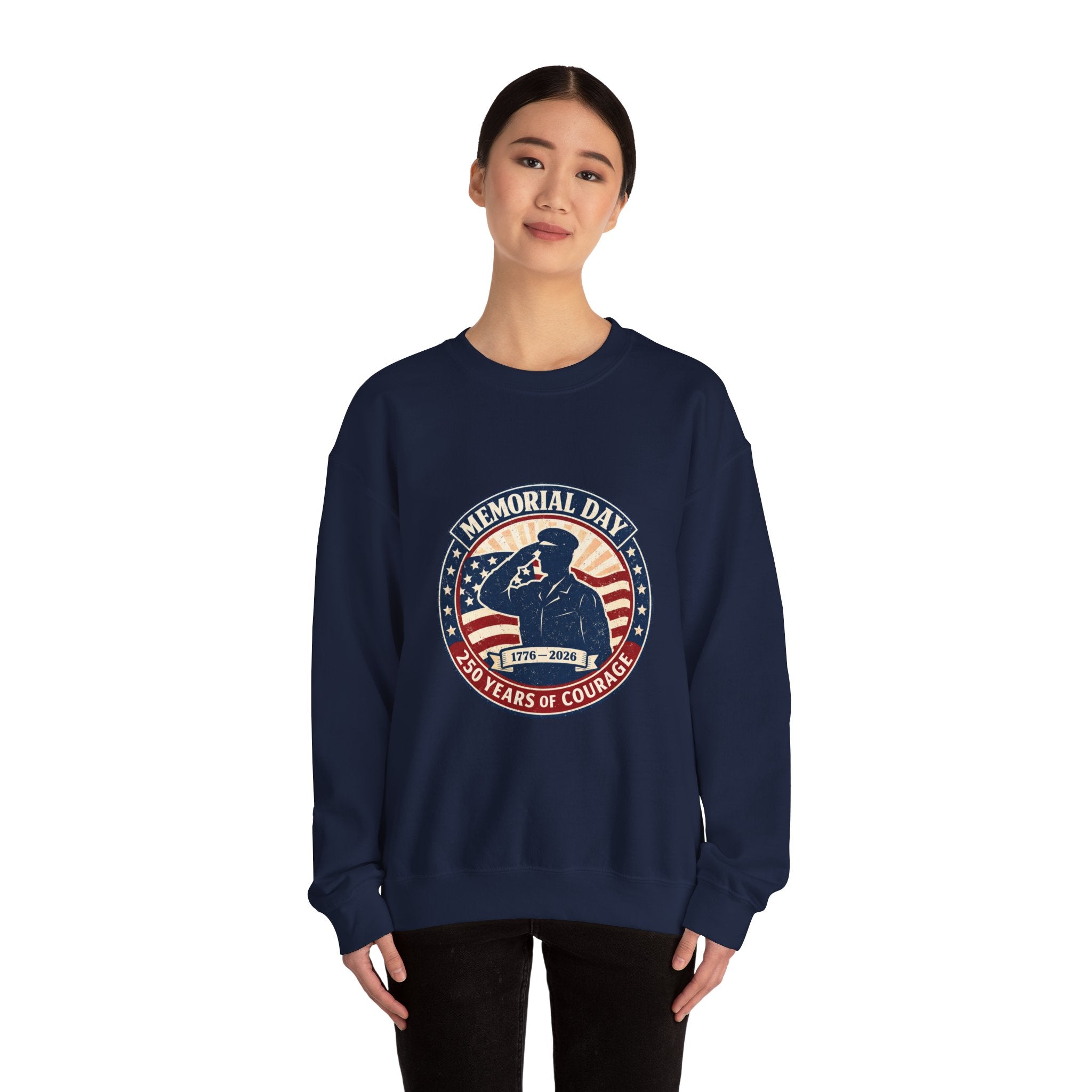 Memorial Day USA 250 Crewneck Sweatshirt | 1776–2026 Vintage Distressed Patriotic