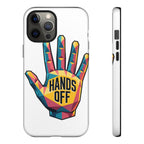 Hands Off Phone Case — Bold Geometric Palm Graphic