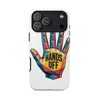 Hands Off Phone Case — Bold Geometric Palm Graphic