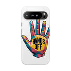 Hands Off Phone Case — Bold Geometric Palm Graphic