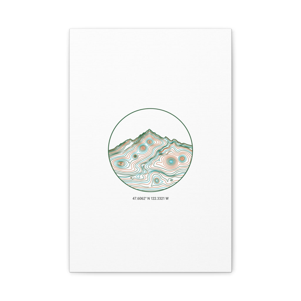 Topographic Contour Line Mountain Canvas, topographic map print | terrain poster