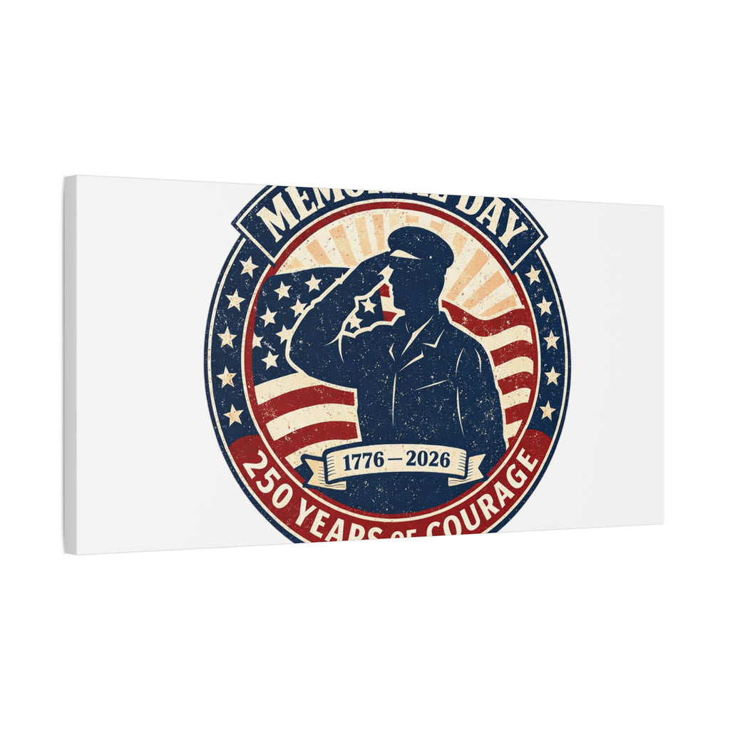 Memorial Day USA 250 Canvas, 1776–2026 Vintage Distressed Patriotic Print