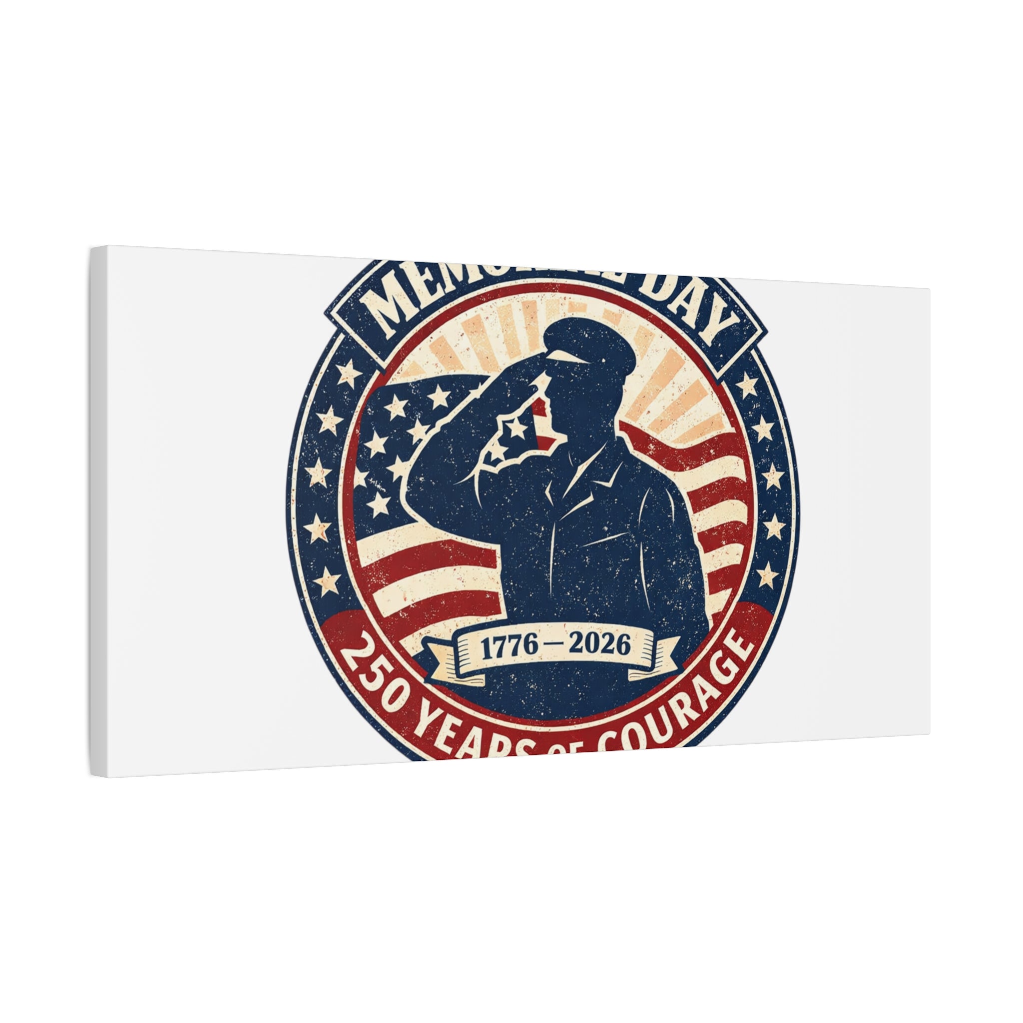 Memorial Day USA 250 Canvas, 1776–2026 Vintage Distressed Patriotic Print