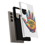 Hands Off Phone Case — Bold Geometric Palm Graphic