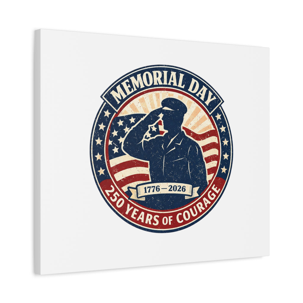 Memorial Day USA 250 Canvas, 1776–2026 Vintage Distressed Patriotic Print