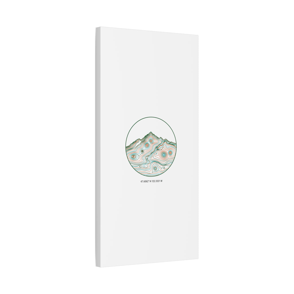 Topographic Contour Line Mountain Canvas, topographic map print | terrain poster