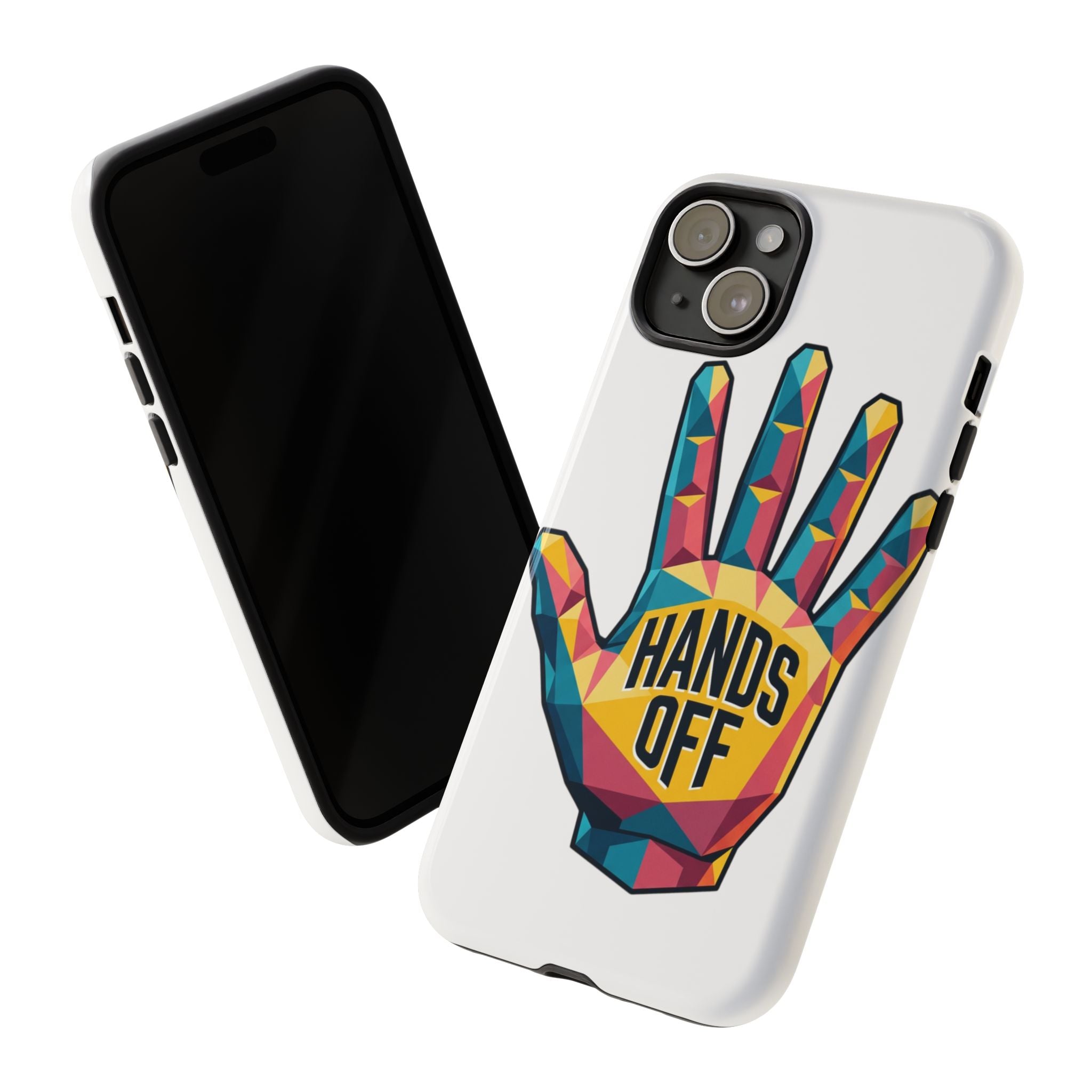Hands Off Phone Case — Bold Geometric Palm Graphic