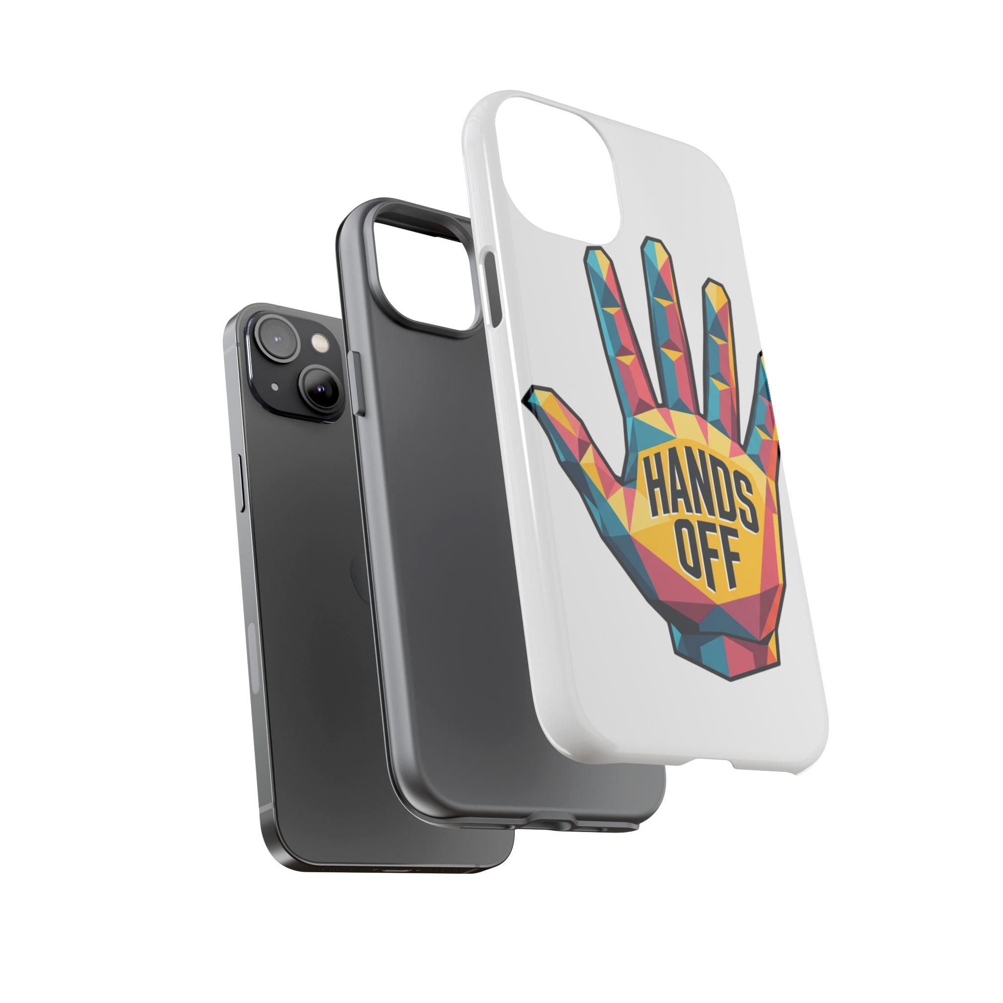 Hands Off Phone Case — Bold Geometric Palm Graphic