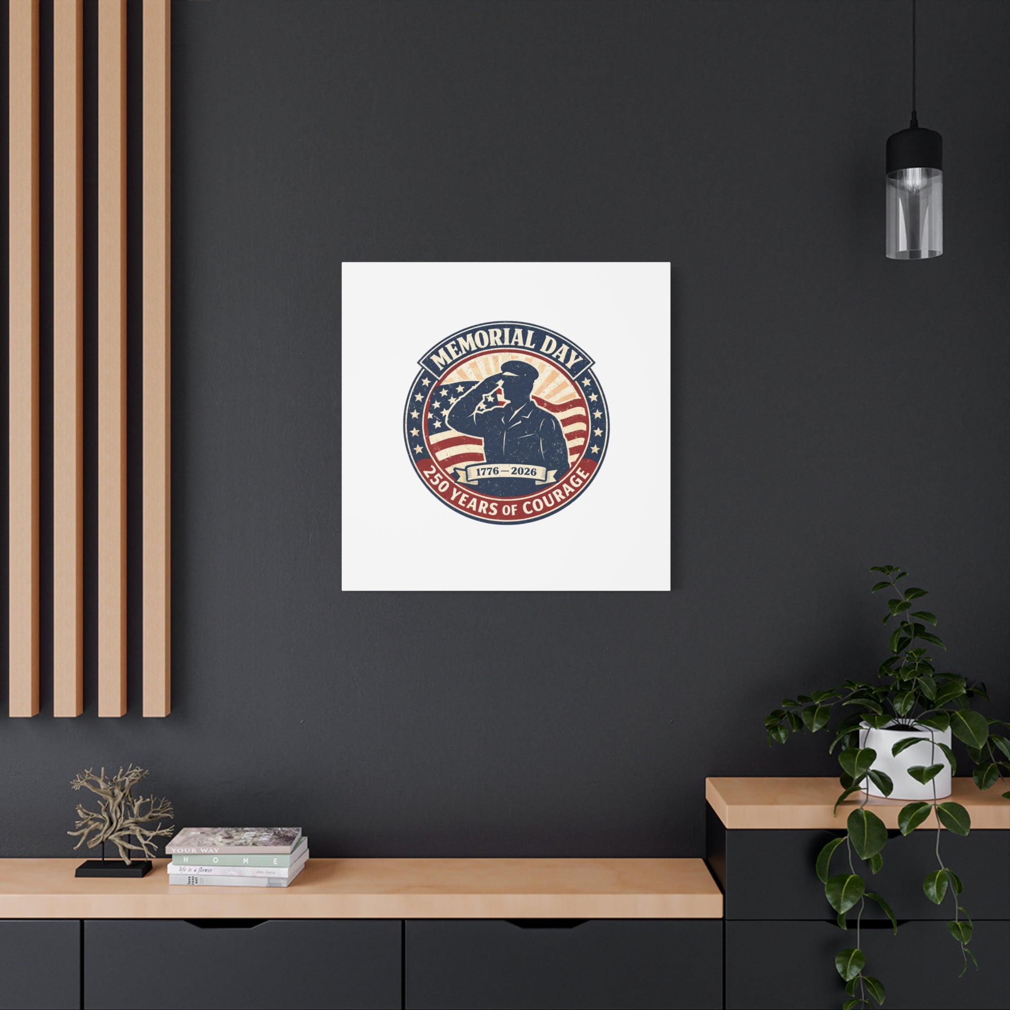 Memorial Day USA 250 Canvas, 1776–2026 Vintage Distressed Patriotic Print