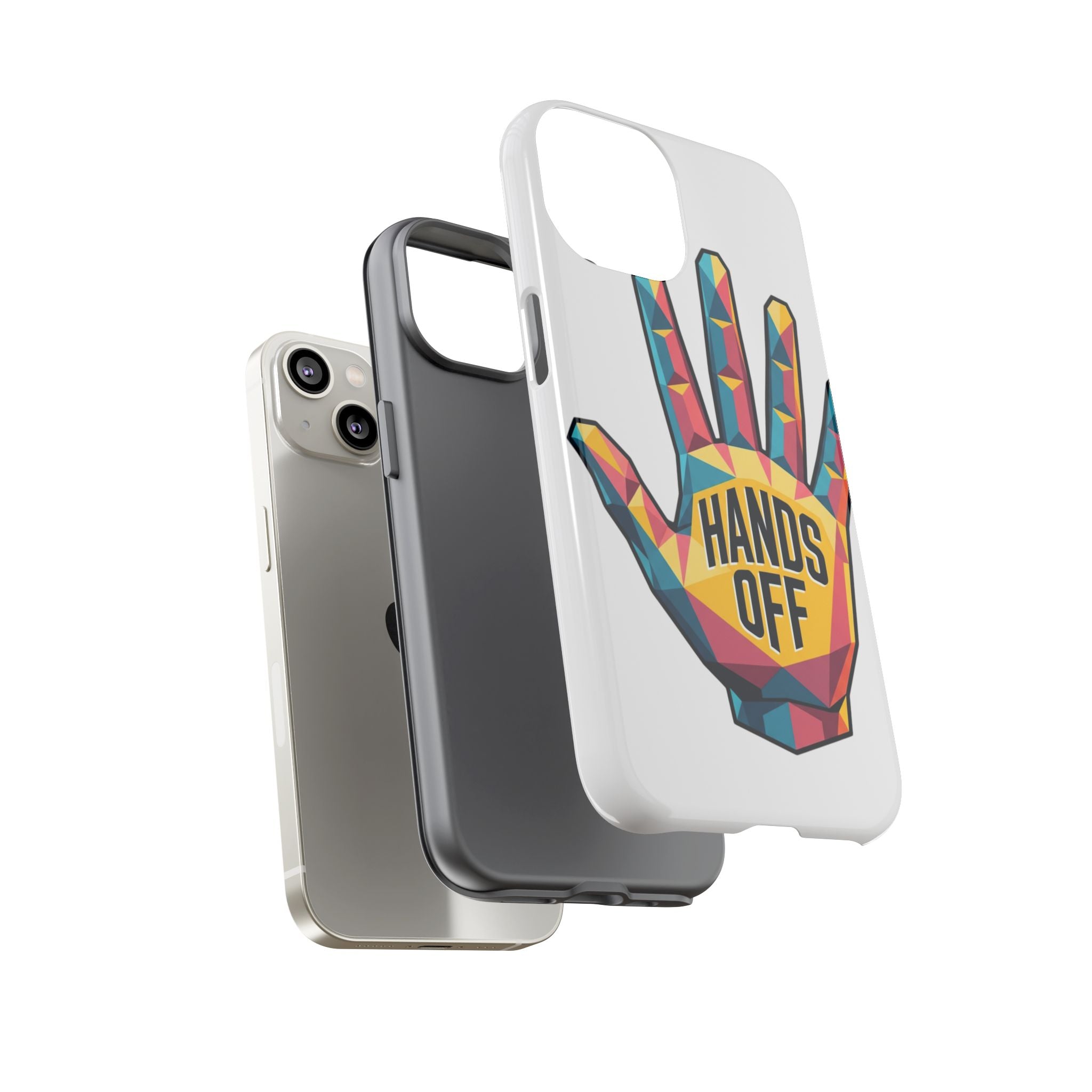 Hands Off Phone Case — Bold Geometric Palm Graphic