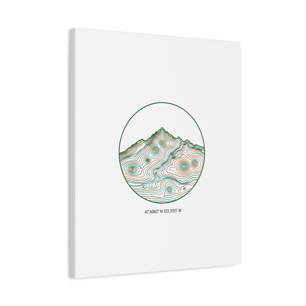 Topographic Contour Line Mountain Canvas, topographic map print | terrain poster