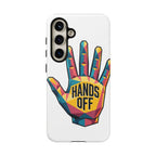 Hands Off Phone Case — Bold Geometric Palm Graphic