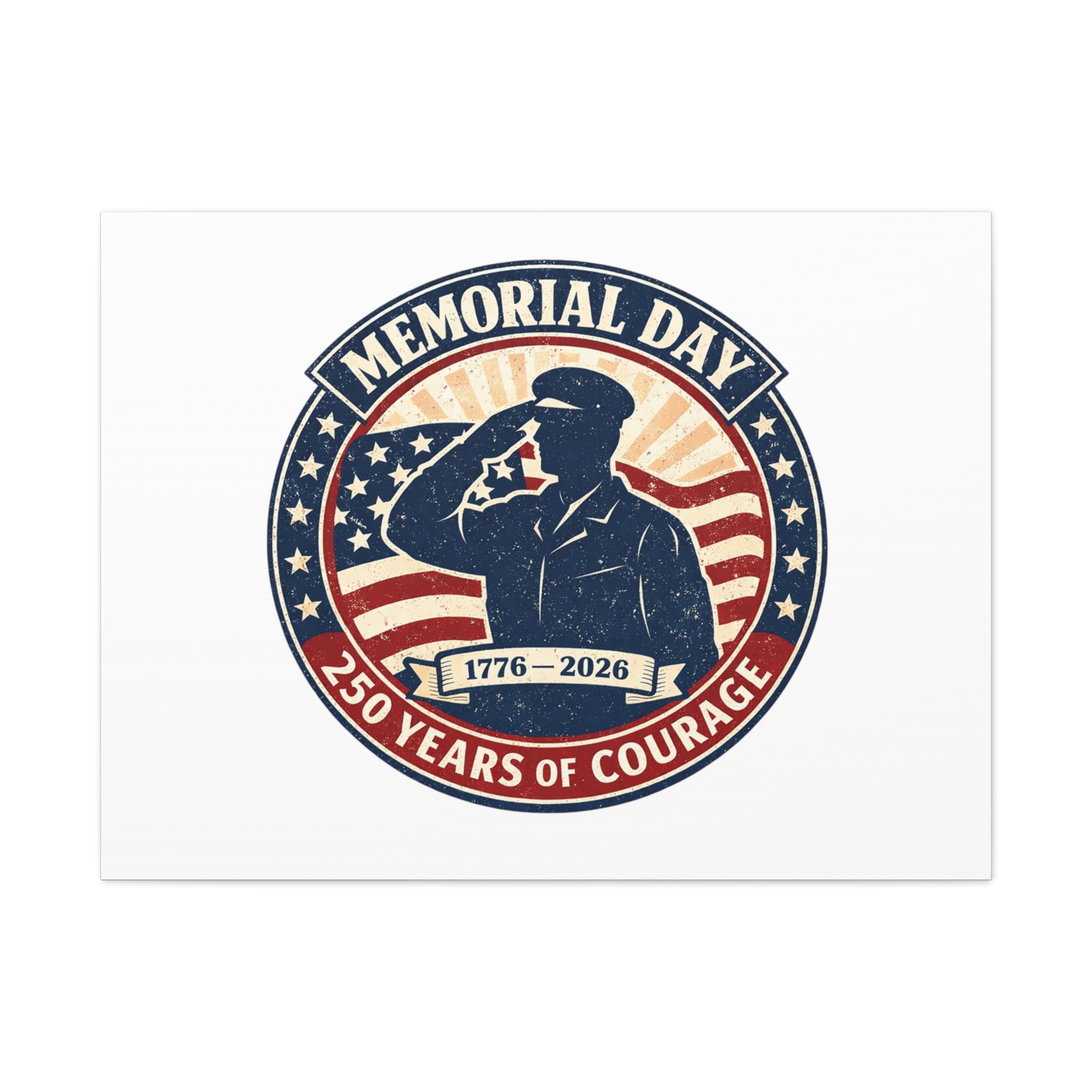 Memorial Day USA 250 Canvas, 1776–2026 Vintage Distressed Patriotic Print