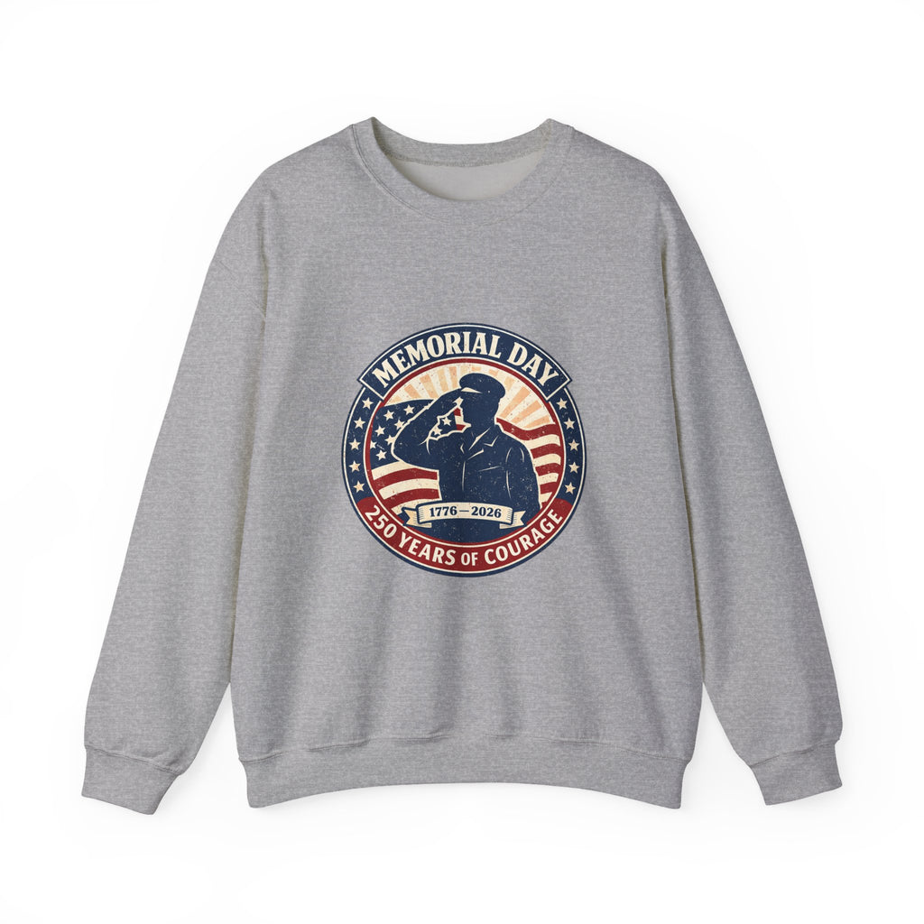 Memorial Day USA 250 Crewneck Sweatshirt | 1776–2026 Vintage Distressed Patriotic