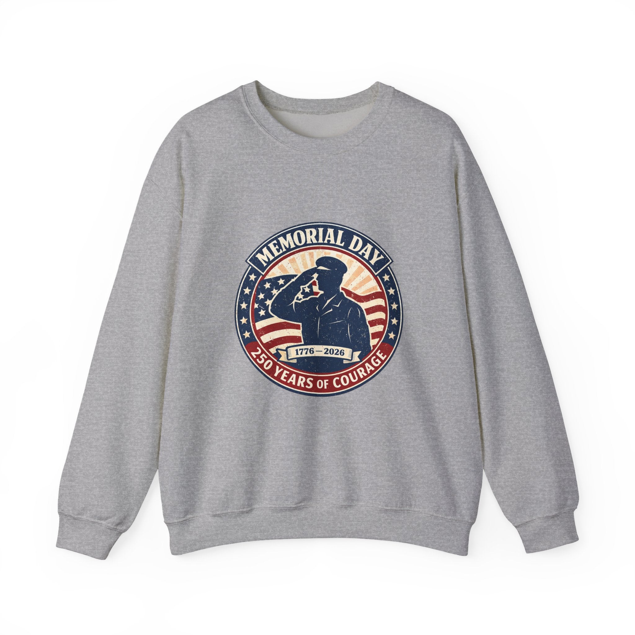 Memorial Day USA 250 Crewneck Sweatshirt | 1776–2026 Vintage Distressed Patriotic