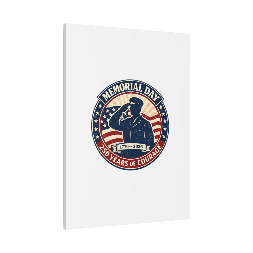 Memorial Day USA 250 Canvas, 1776–2026 Vintage Distressed Patriotic Print