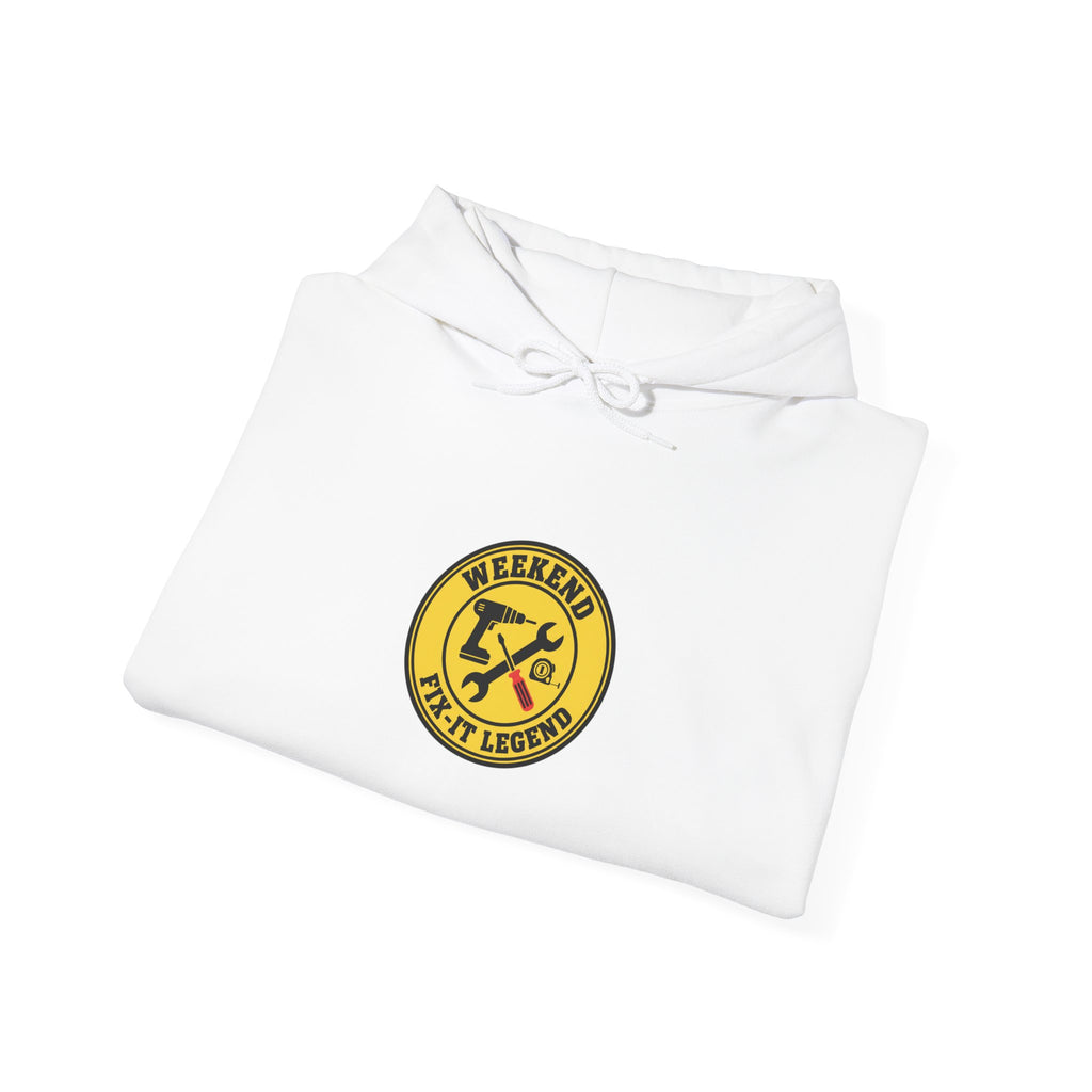 Weekend Warrior Workshop Patch Hoodie | DIY shirt, maker graphic