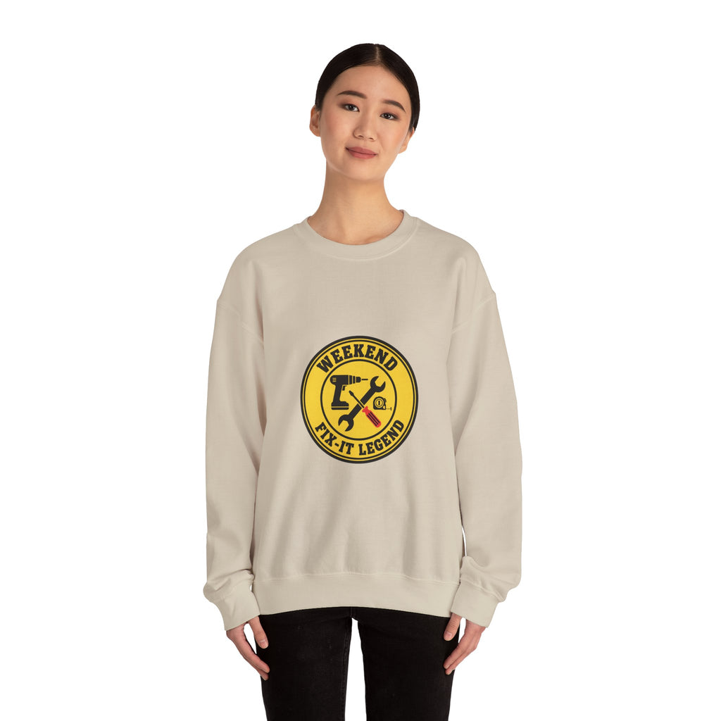Weekend Fix-It Legend Crewneck Sweatshirt | DIY shirt, workshop tools