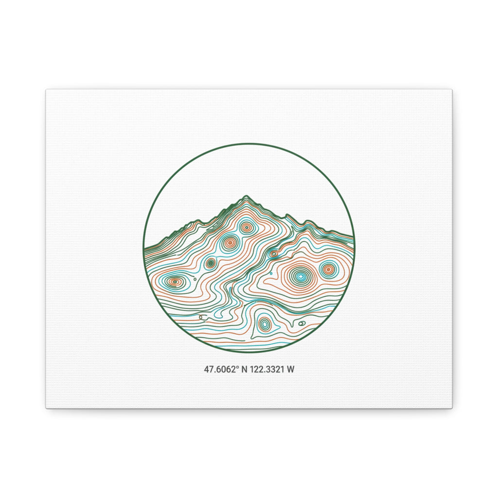 Topographic Contour Line Mountain Canvas, topographic map print | terrain poster