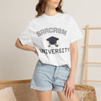 Sarcasm University T-Shirt — Funny Graduation Cap Tee for Grads & Students