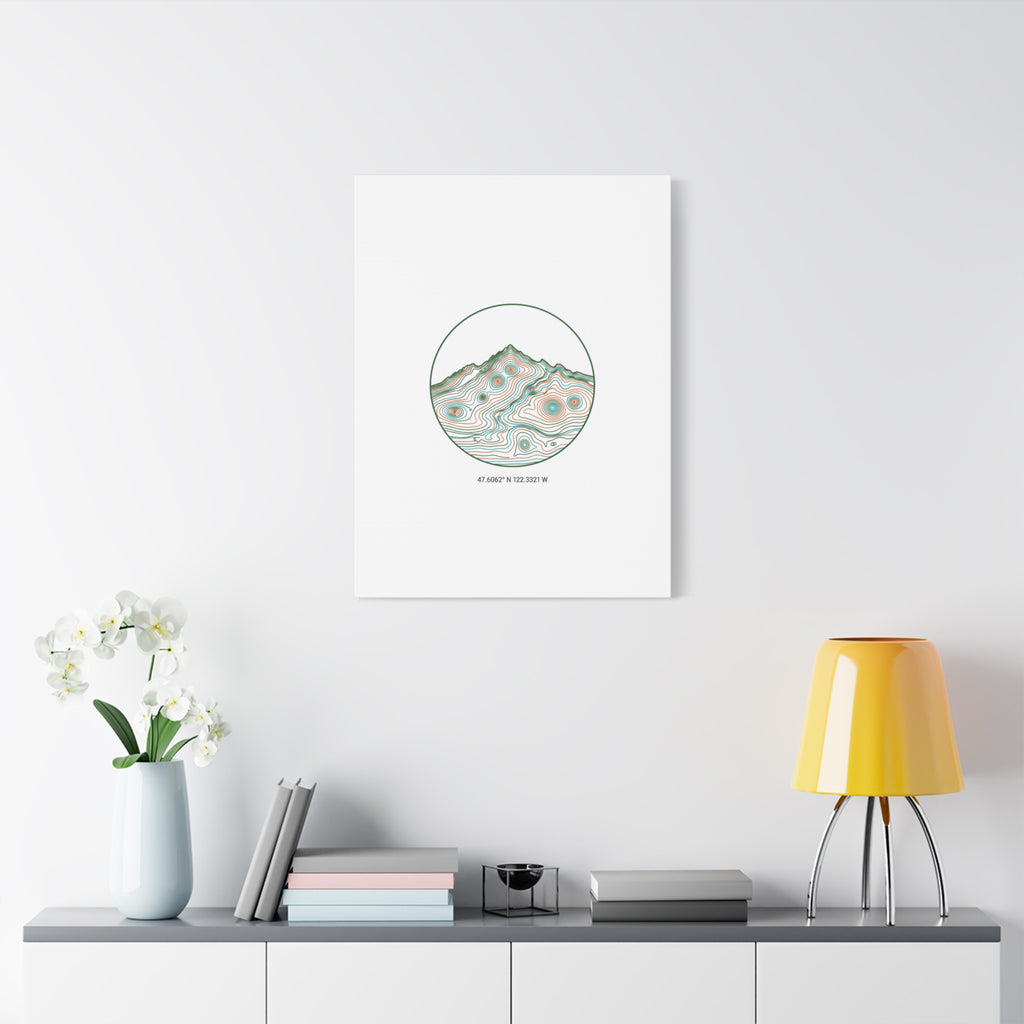 Topographic Contour Line Mountain Canvas, topographic map print | terrain poster