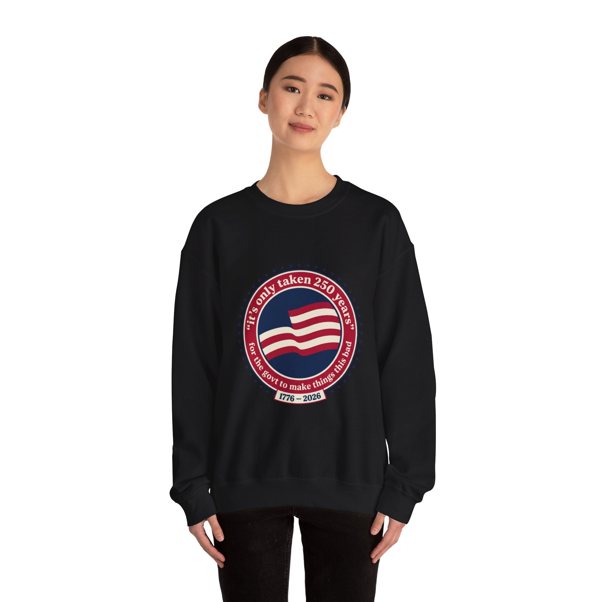 USA 250 Vintage Distressed Flag Crewneck Sweatshirt | 1776–2026 Memorial Day Americana